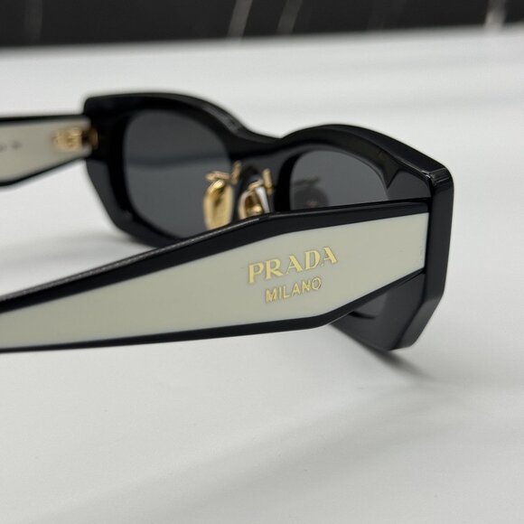 NEW PRADA PRB05SF 09Q08Z WOMEN BLACK SUNGLASSES SPR B05F 09Q08Z - Picture 7 of 11
